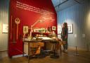 Raymond Briggs' writing and drawing desk which he used for more than 40 years is on display