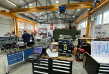 A newly renovated and modernized maintenance facility project was completed and placed into operation recently at U.S. Army Communications-Electronics Command’s Tobyhanna Army Depot Forward Repair Area-Europe on Panzer Kaserne in Kaiserslautern, Germany. Pictured here is some network equipment being tested and maintained at the maintenance facility. (Cameron Porter)