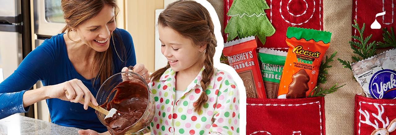 Mother and daughter baking in the kitchen