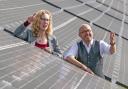 Greens co-leaders Patrick Harvie and Lorna Slater pictured at a solar farm