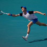 Jannik Sinner, of Italy, lunges for a ball from Christopher O’Connell (Rebecca Blackwell/AP)