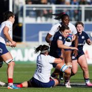 Scotland women's team in action against France