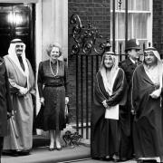 King Fahd of Saudi Arabia meeting then-prime minister Margaret Thatcher