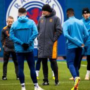 Philippe Clement during a Rangers training session