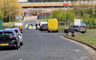 Emergency services at the scene South West Industrial Estate in Shotton