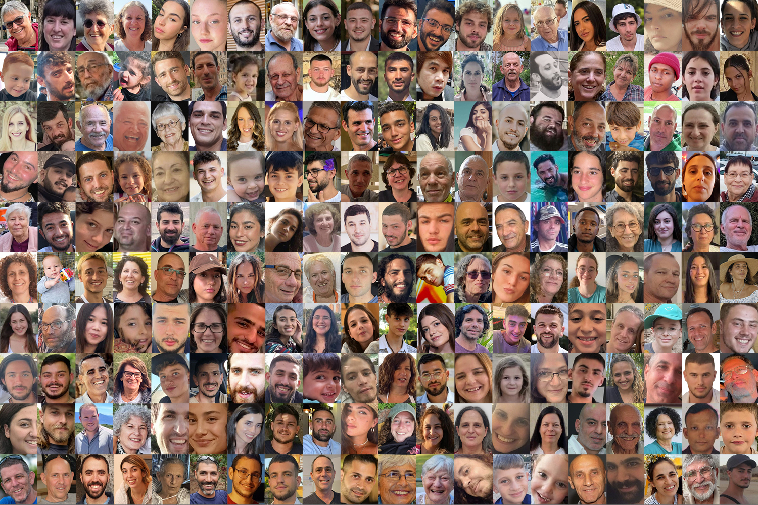200 faces of the Israeli hostage crisis