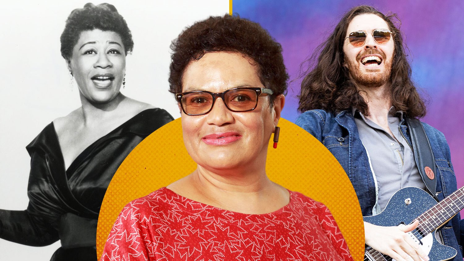 From left: Ella Fitzgerald, Jackie Kay and Hozier