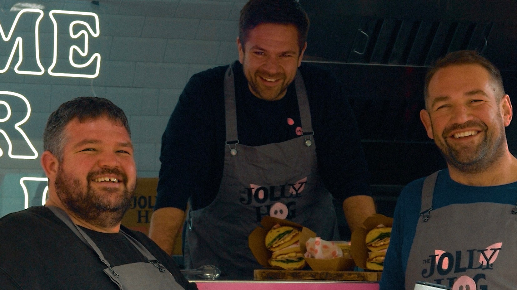The Jolly Hog co-founders, from left: Josh, Max and Olly Kohn. Max said getting a first meeting with a grocery buyer was easier said than done, with their efforts to cold-call Ocado initially failing