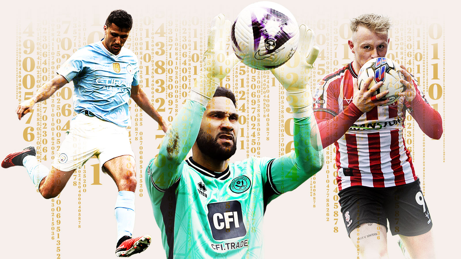 From left, Rodri, Wes Foderingham and Joe Taylor