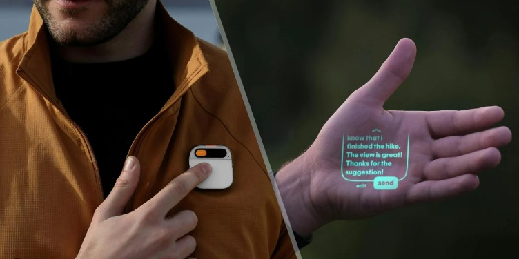The AI Pin clips to your clothes and features a laser projector instead of a screen