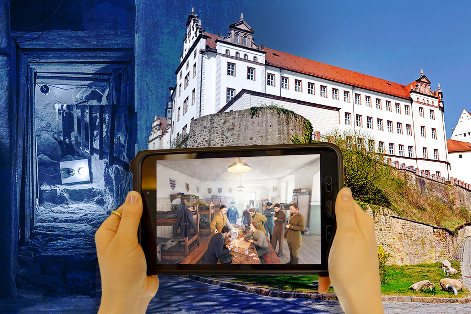 Visitors will be able to wander the rooms and corridors of the German castle thanks to an interactive tablet device