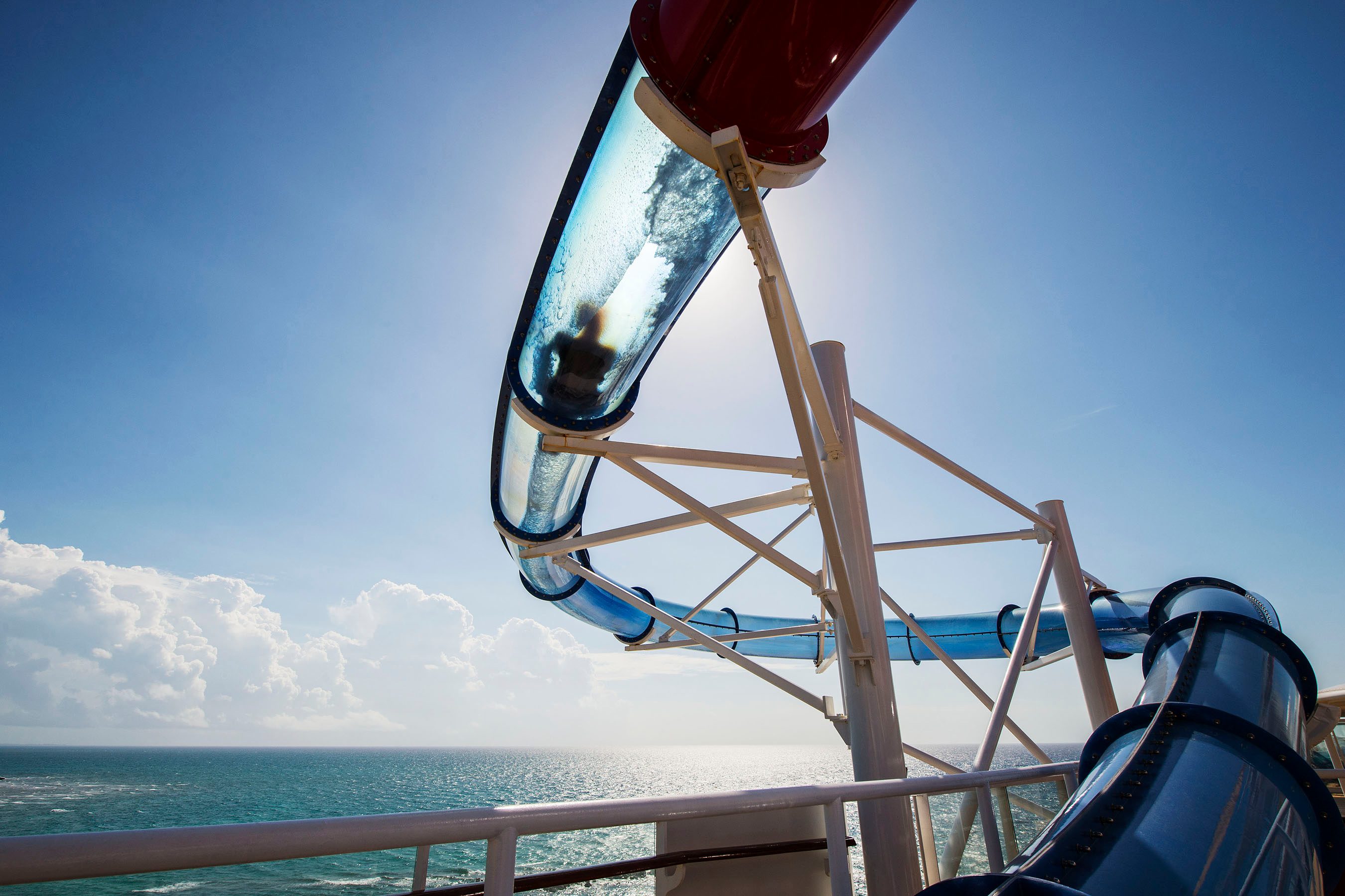 The three-storey AquaDunk slide aboard Disney Magic