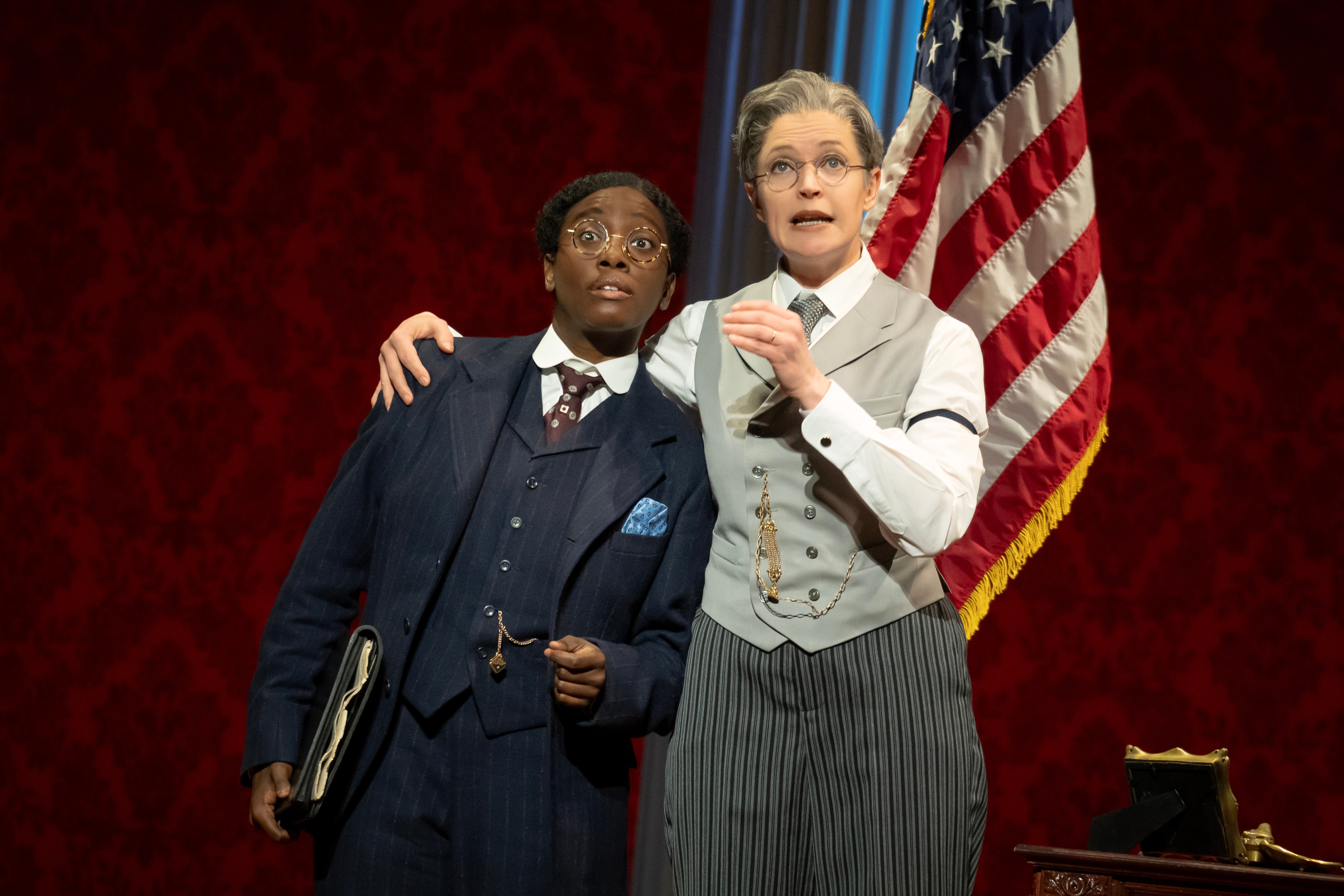 This is a thundering suffrage musical produced by Hillary Clinton