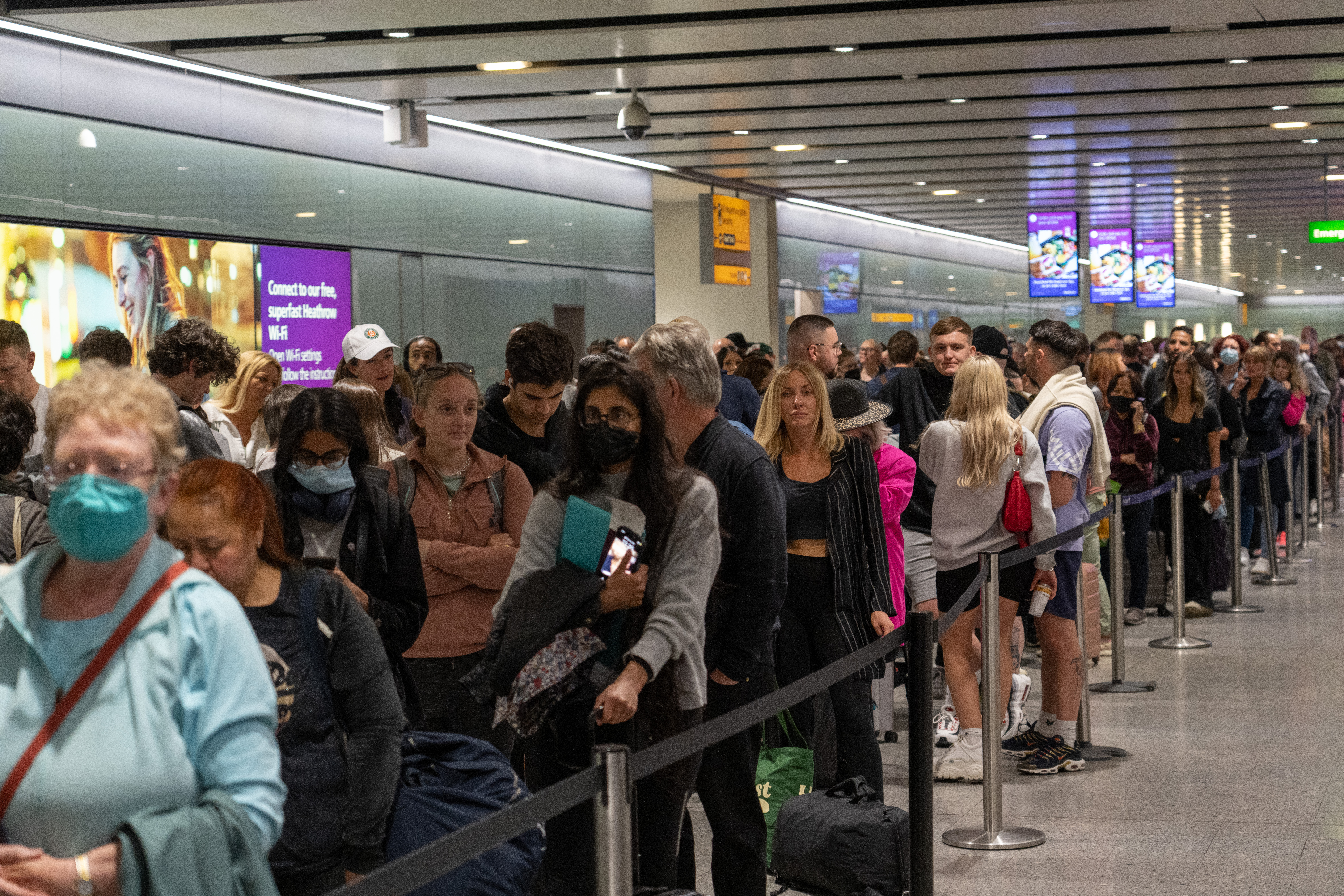 Passengers faced long queues for security as Heathrow airport struggled to handle demand in the summer