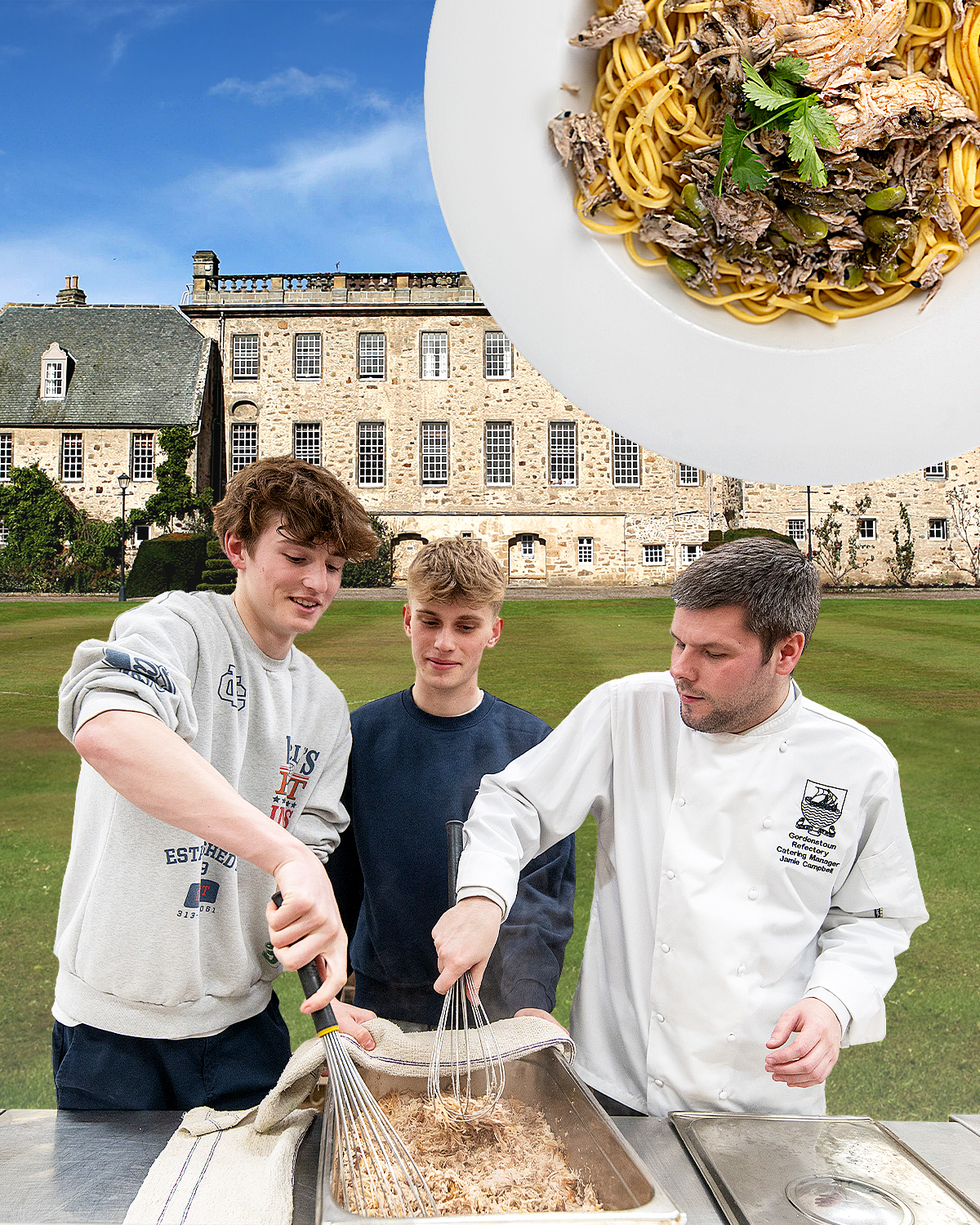 Gordonstoun pupils learn from the catering team — led by a Masterchef finalist. International dishes are firmly on the menu to cater for a diverse range of nationalities