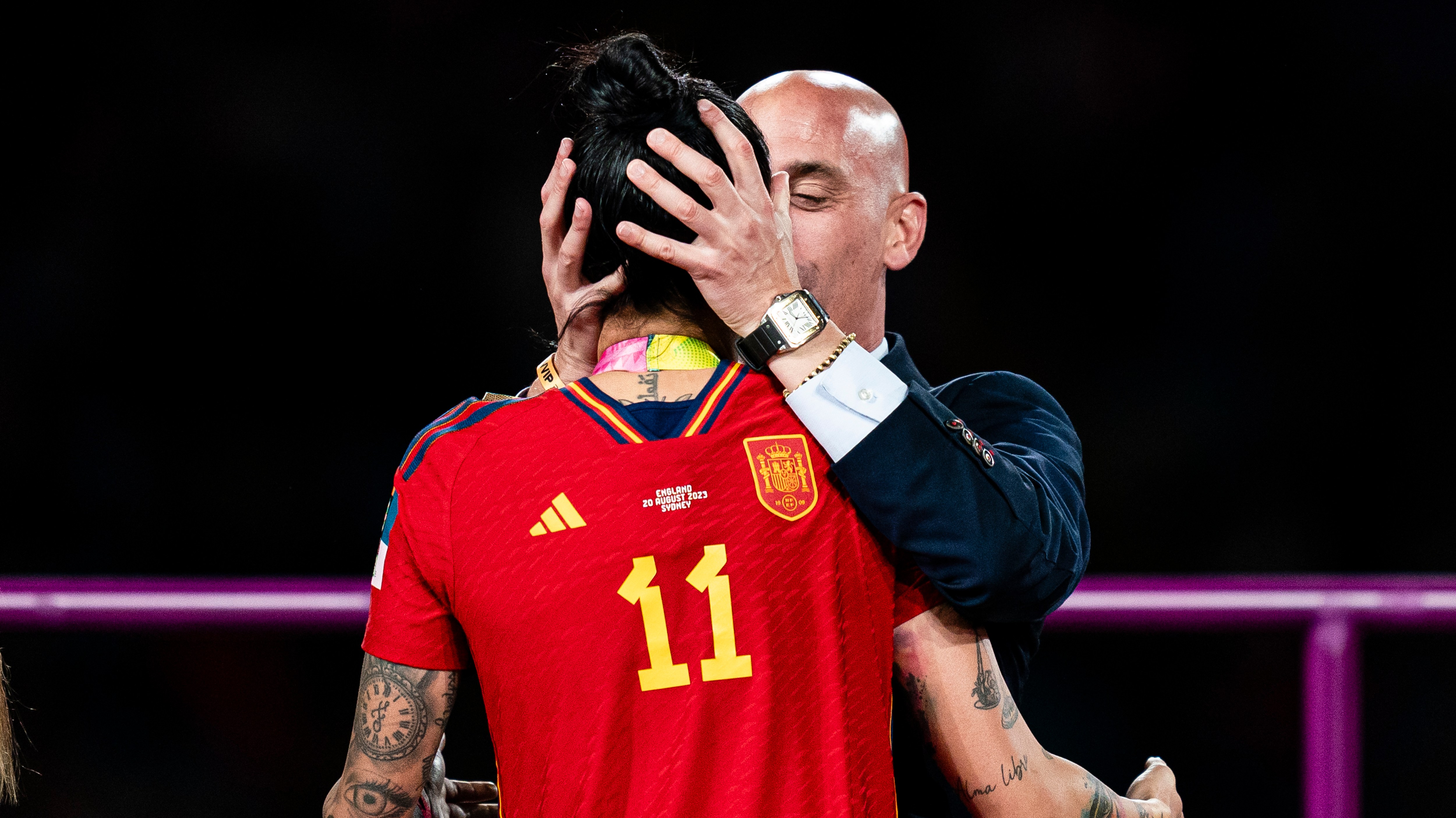 Rubiales kissed Hermoso at the Women’s World Cup final medal presentation ceremony