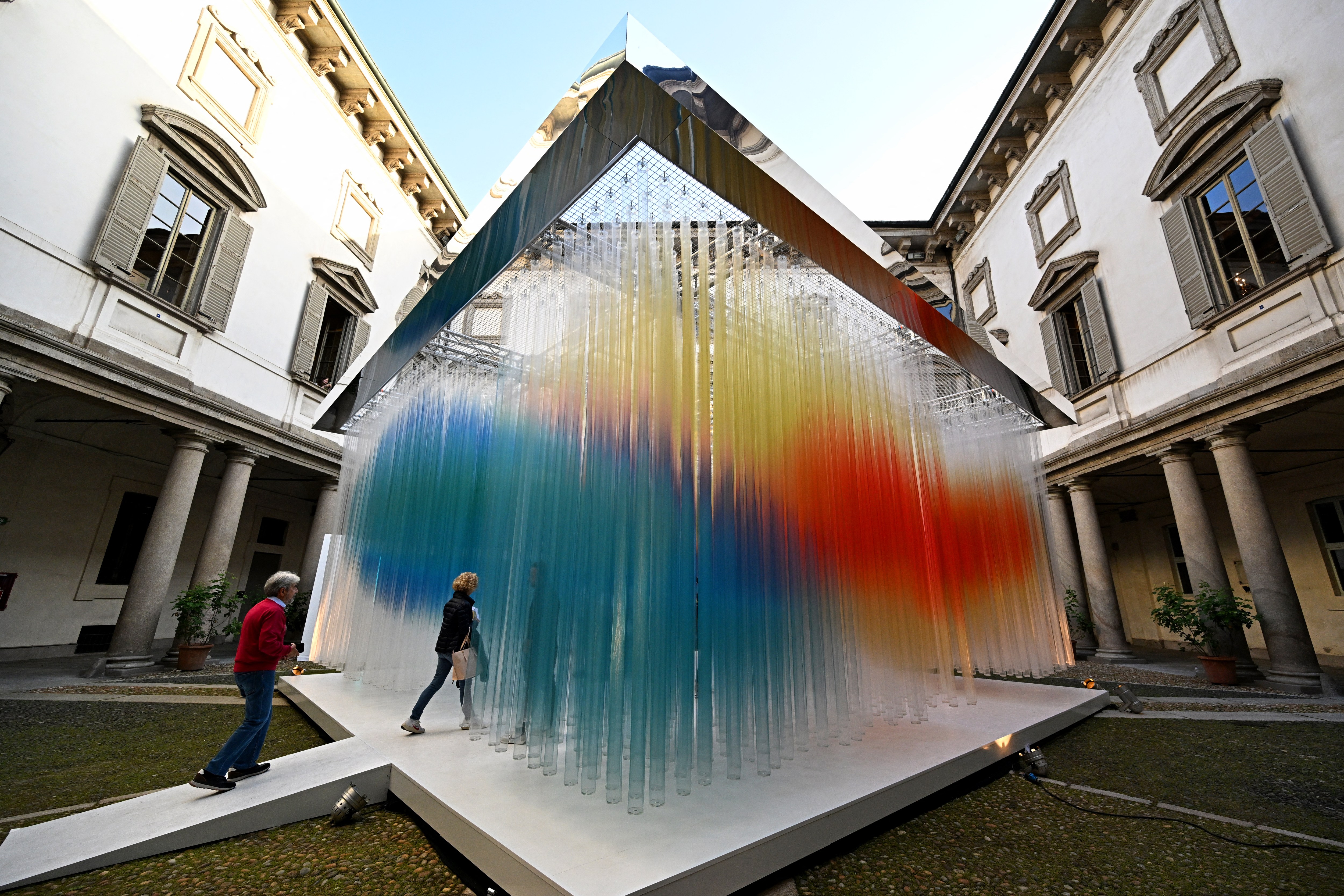 The Straordinaria installation took pride of place in the courtyard of the Palazzo Litta for Milan Design Week. The artwork was designed by the Japanese studio we+ and curated by Marcello Smarrelli, artistic director of the Fondazione Ermanno Casoli