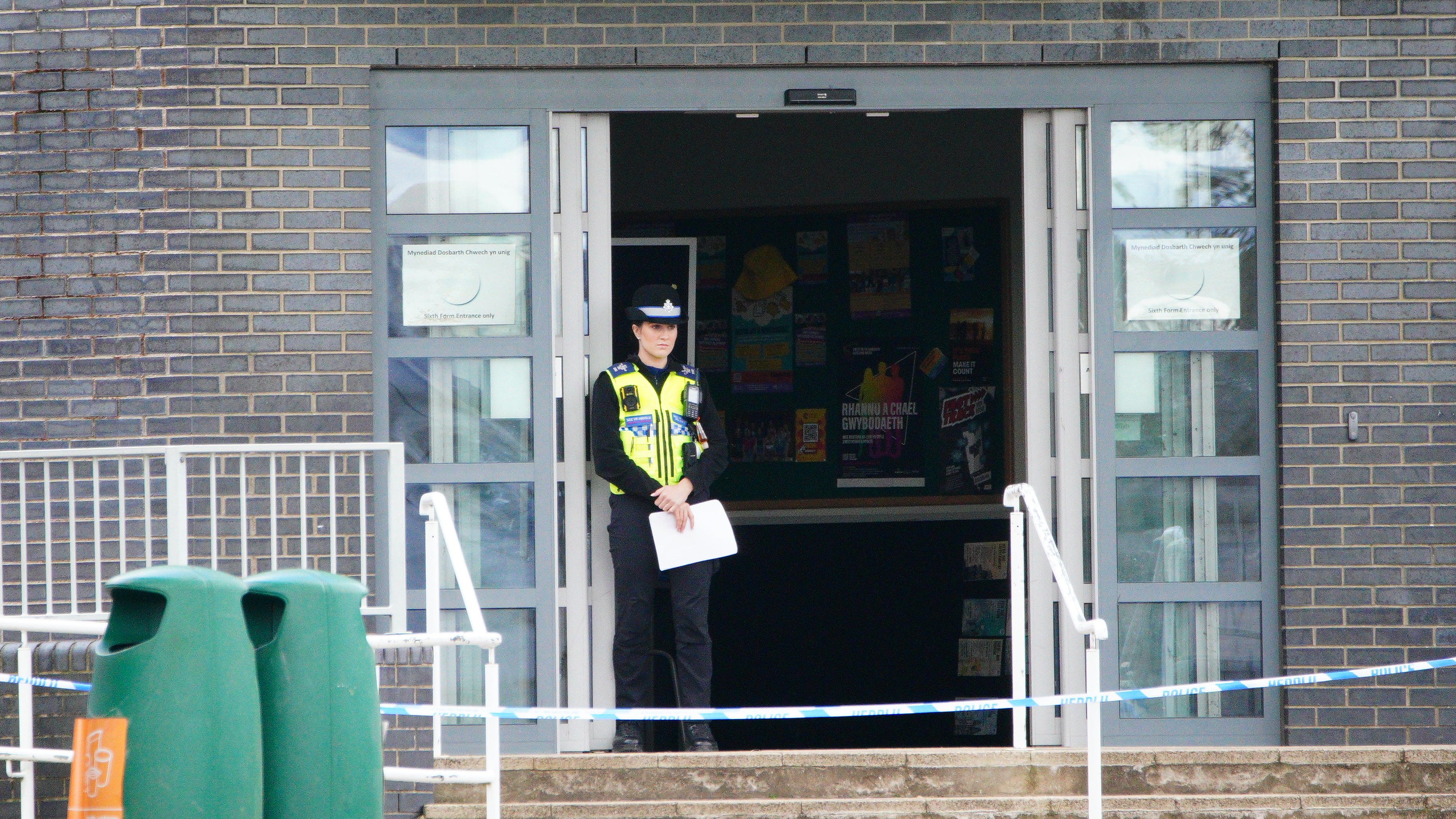 The school in Carmarthenshire went into lockdown on Wednesday after the attack