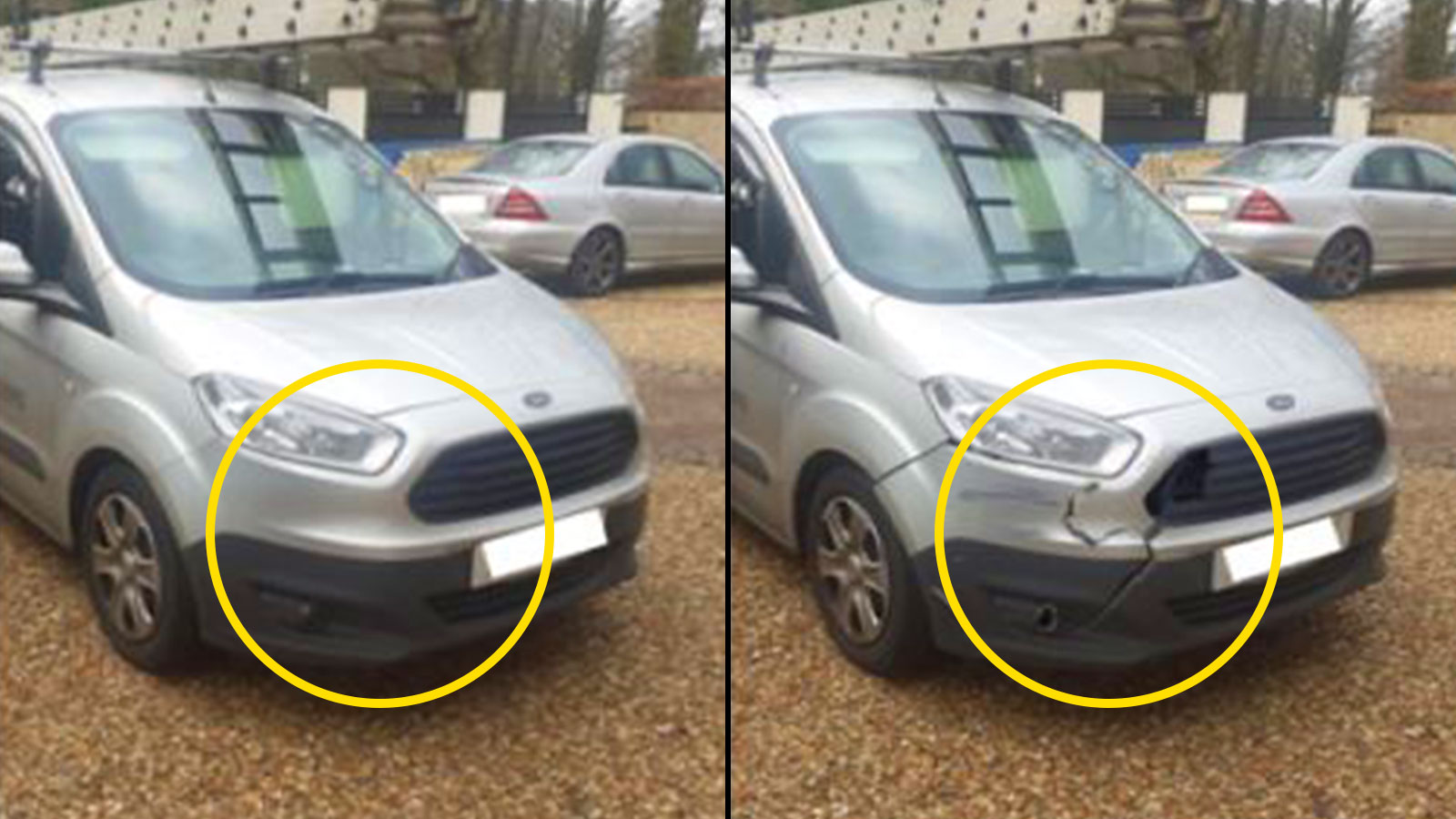 Frauds submitted this fake bumper damage with a repair invoice for more than £1,000. It was rejected