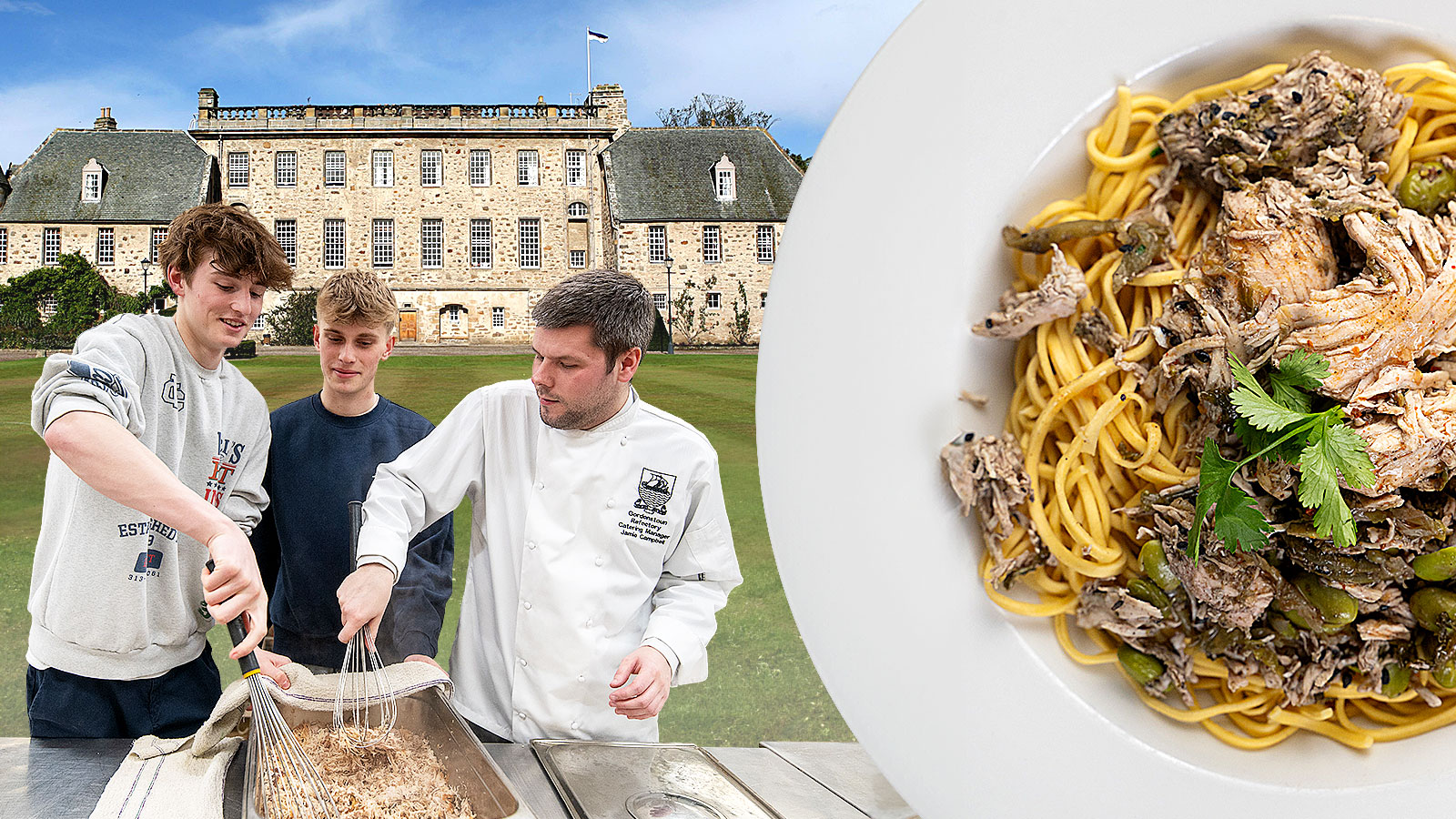 Gordonstoun pupils learn from the catering team — led by a Masterchef finalist. International dishes are firmly on the menu to cater for a diverse range of nationalities