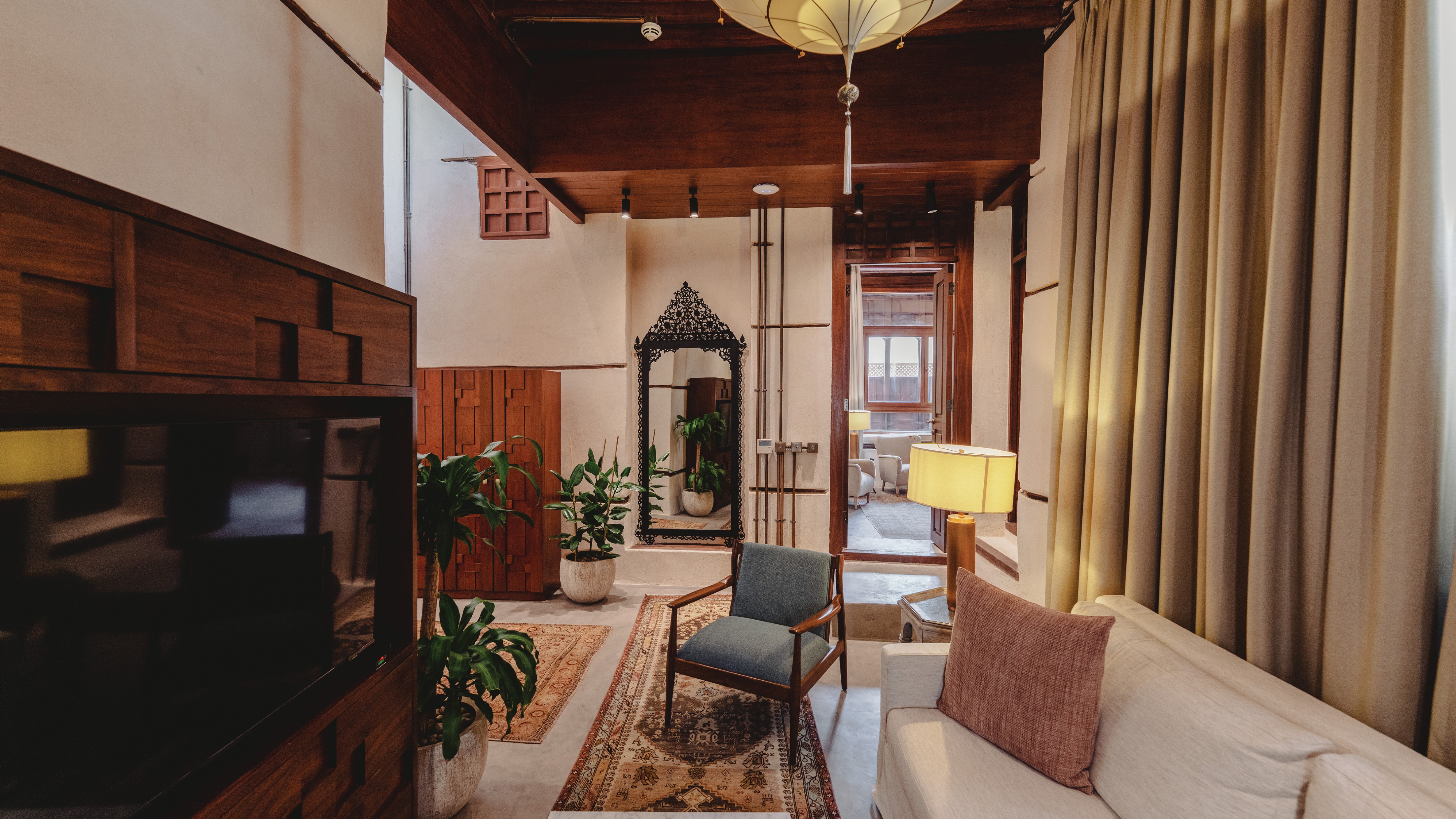 Beit Kedwan has multiple lounge areas decorated with both traditional and contemporary touches