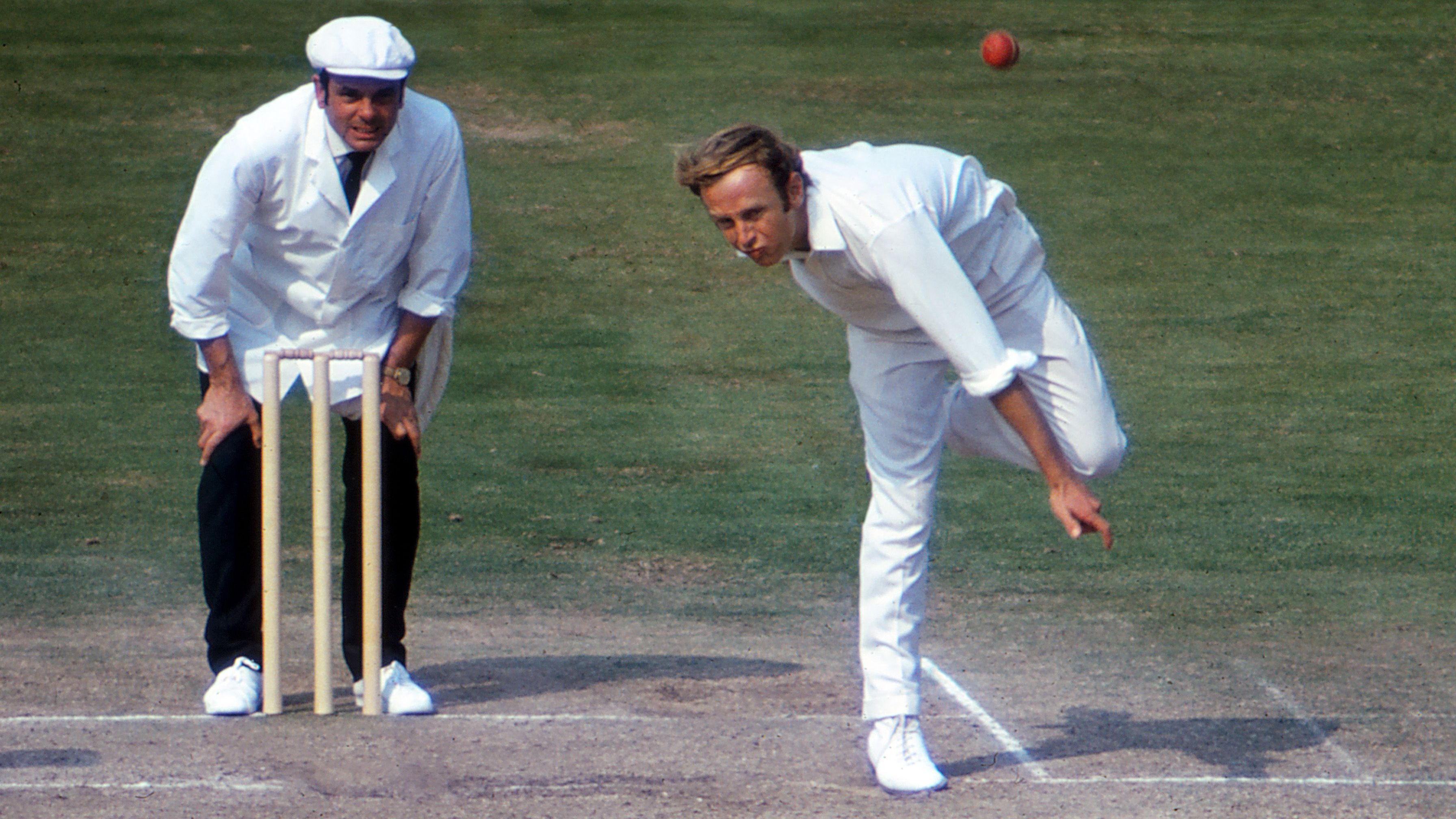 Derek Underwood in action at Edgbaston during the West Indies Tour of England, 1973