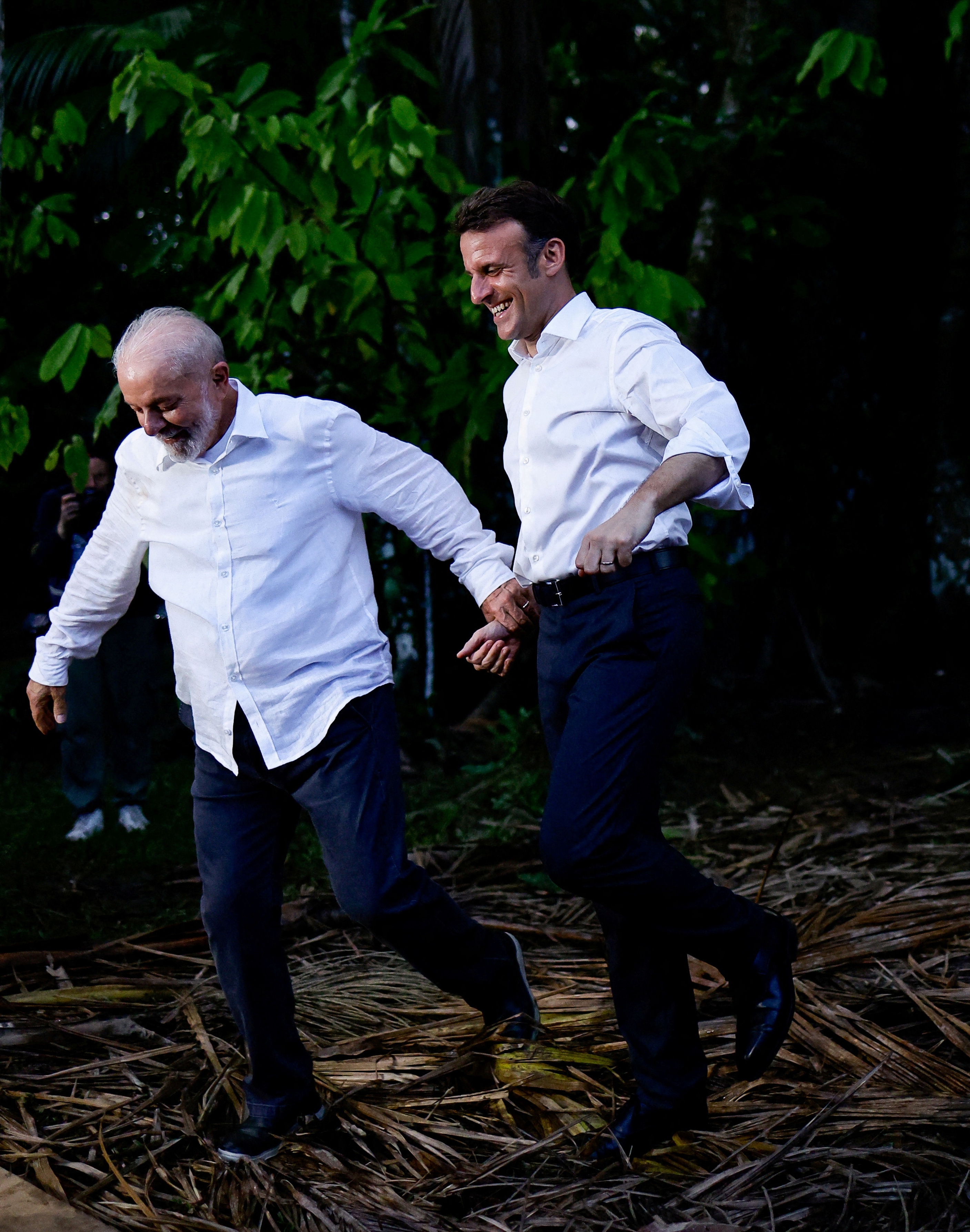 President Macron and President Lula da Silva of Brazil visited Combu Island, near Belem in the Amazon. Macron had clashed with Lula da Silva’s predecessor, Jair Bolsonaro, over deforestation, which has halved since he left office