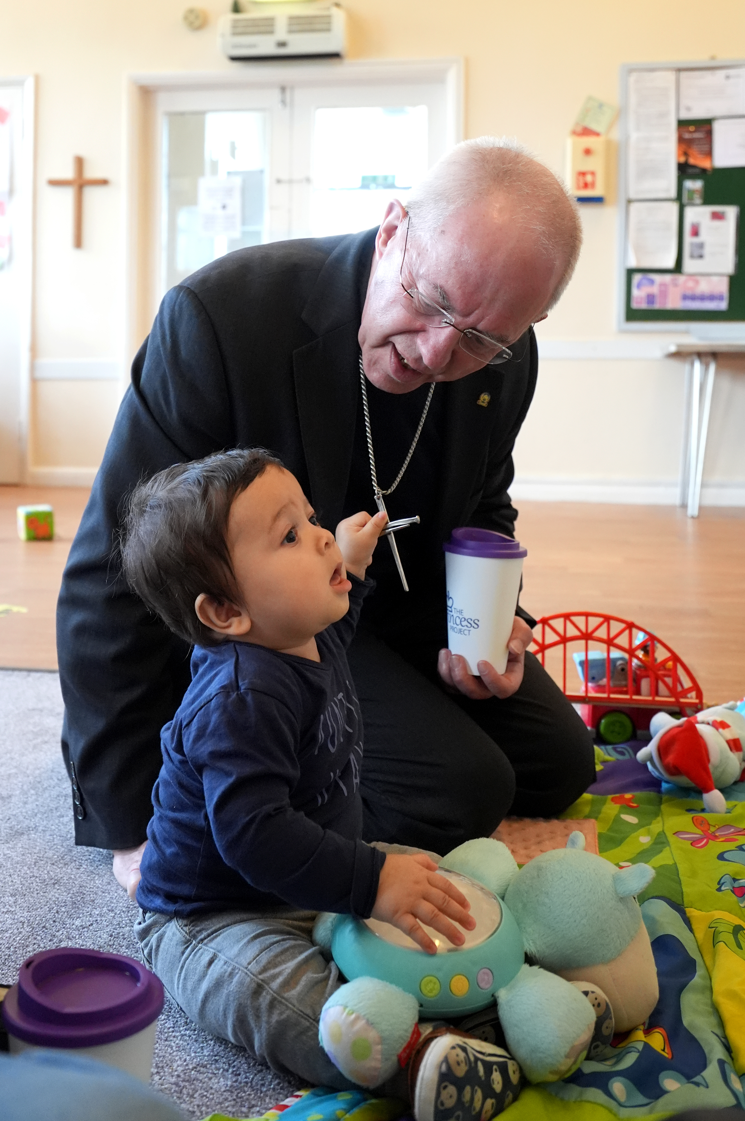 The Archbishop of Canterbury, Justin Welby, met young mothers and their children during a visit to the Princess Project in Maidstone, Kent