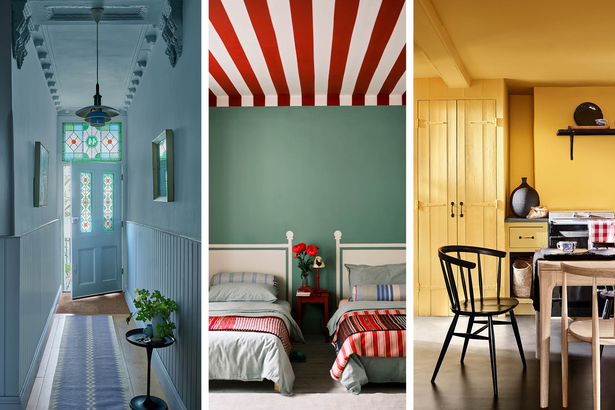 Painting the ceiling with colour is a trend that is looking up