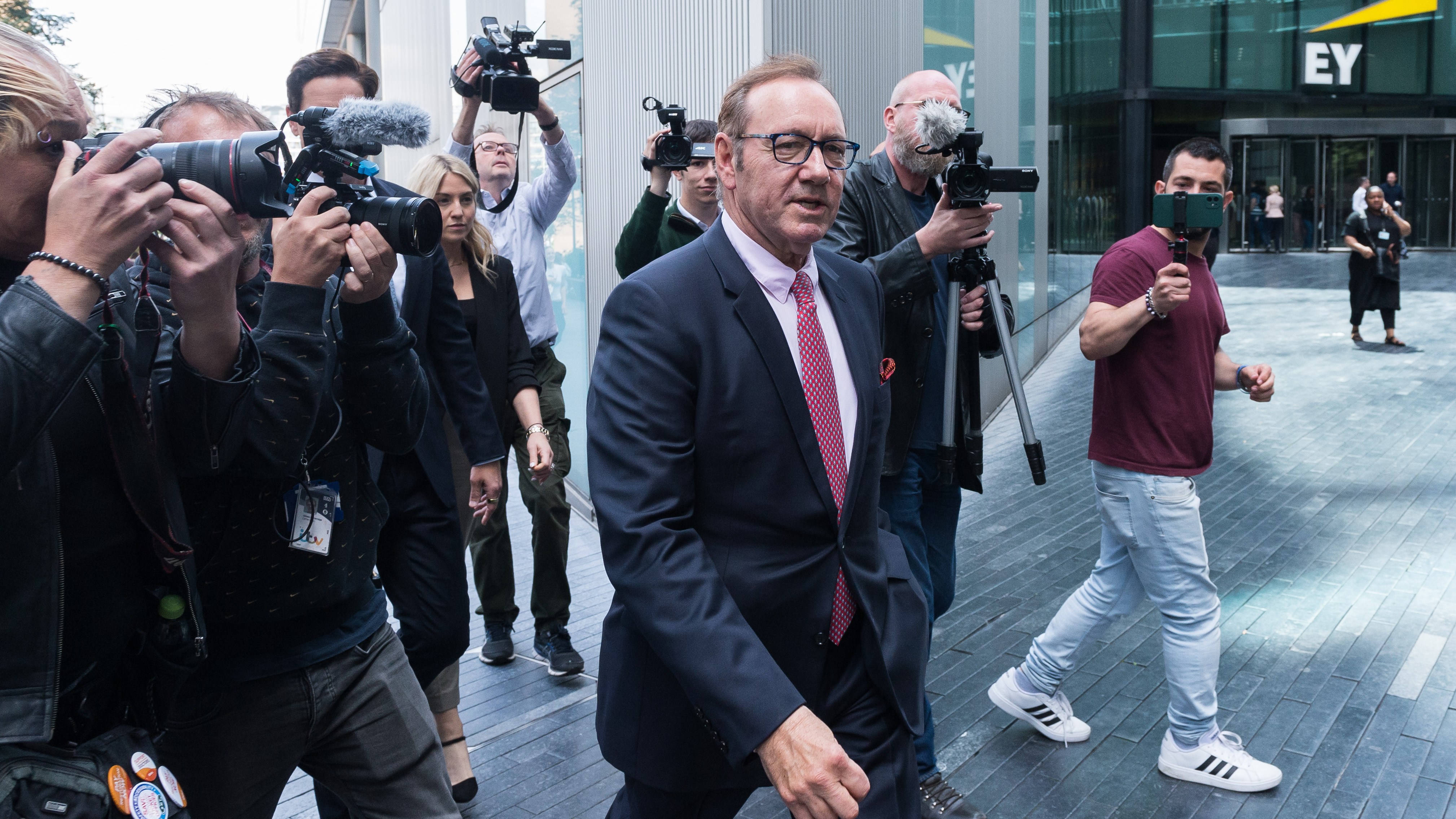 Kevin Spacey leaves Southwark crown court in July 2023