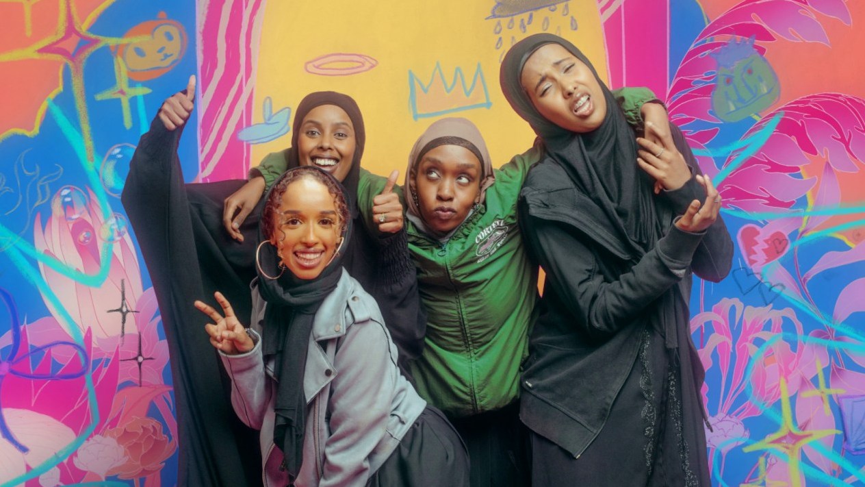Susu Ahmed as Salma, Faduma Issa as Yasmin, Sabrina Ali as Munira and Hadsan Mohamud as Hani in Dugsi Dayz