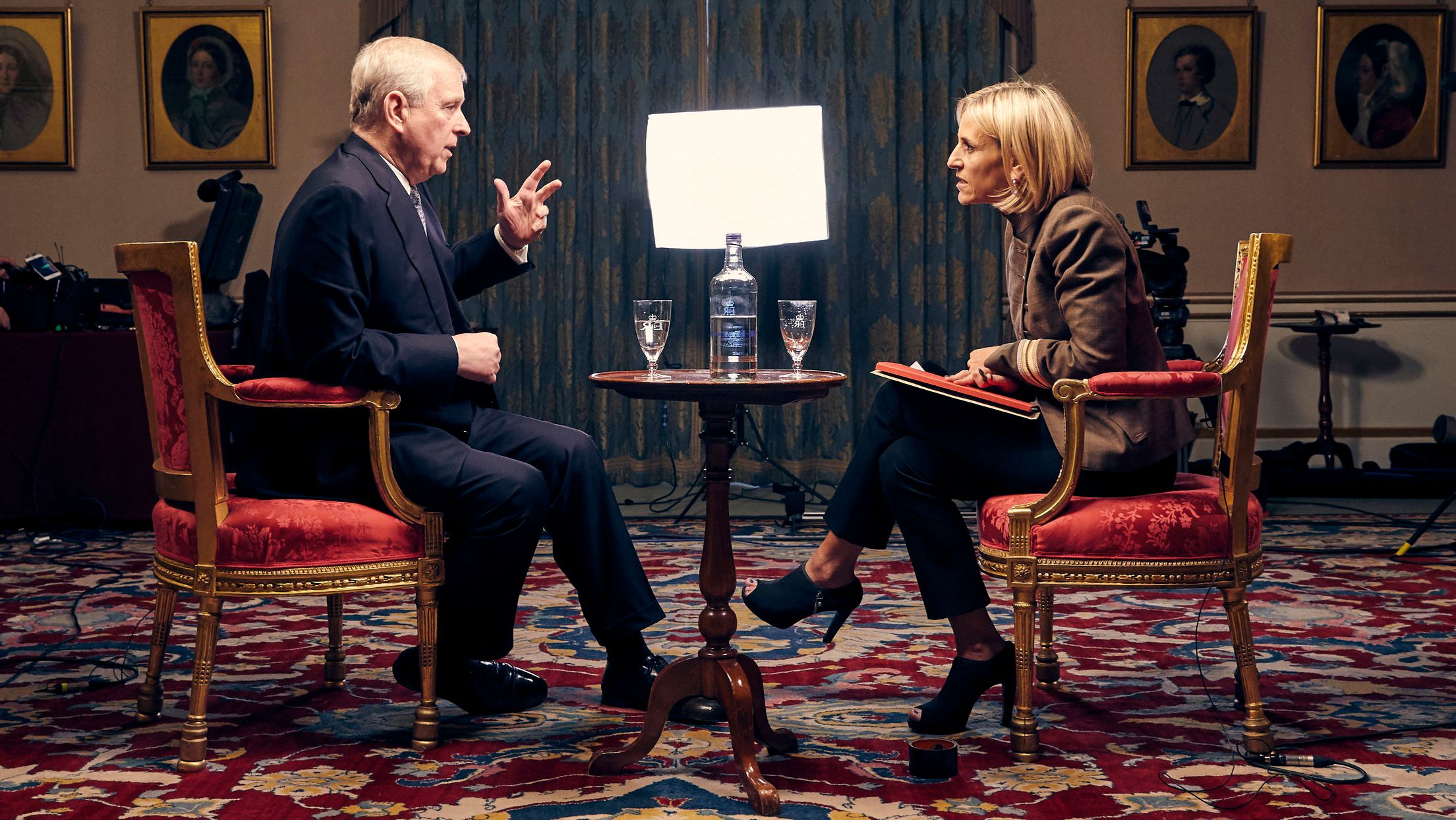 The Duke of York and Emily Maitlis in Buckingham Palace, November 14, 2019. “I thought the security services were going to turn up and say, ‘Give us your memory cards’”