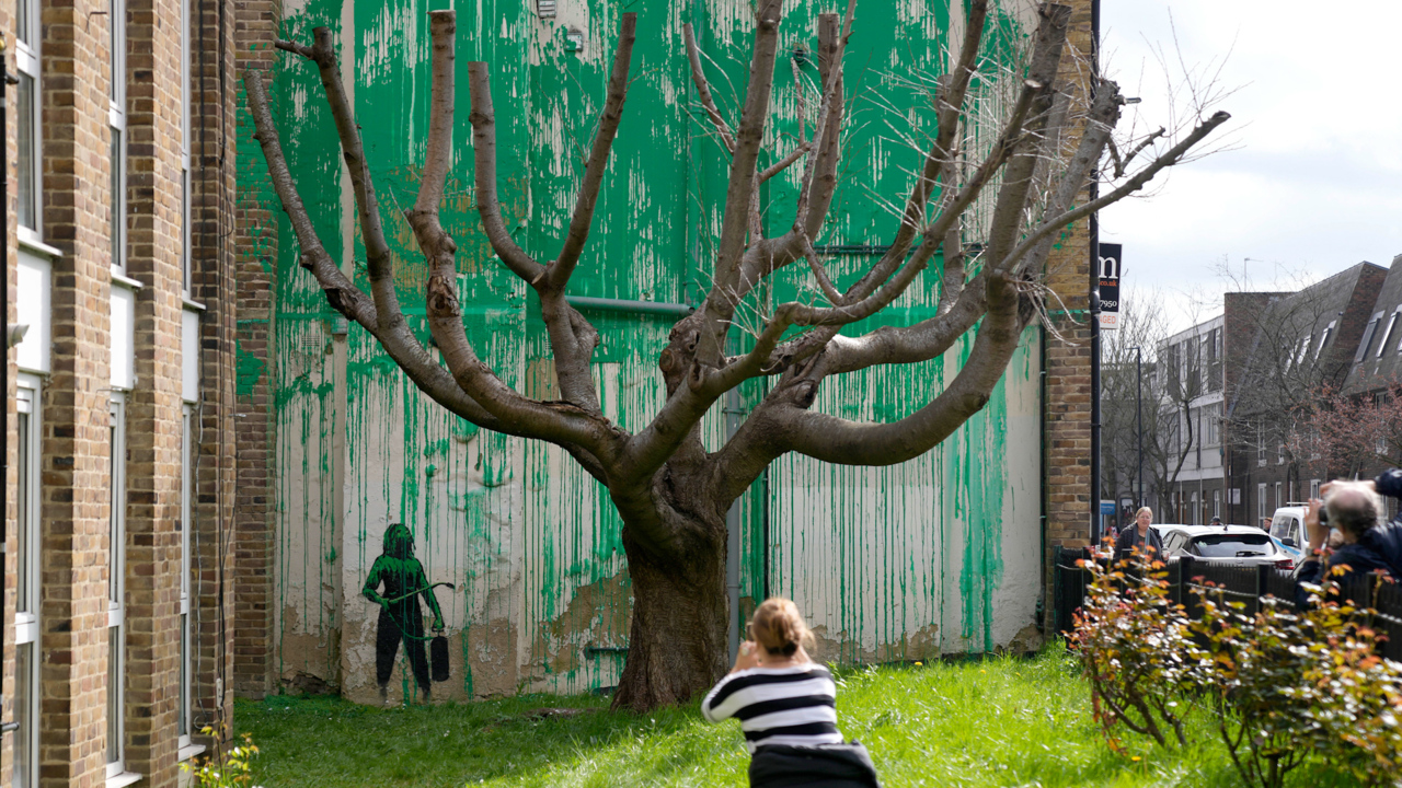 A crowd-pleaser, but message is lost in the woods — our verdict on Banksy’s mural