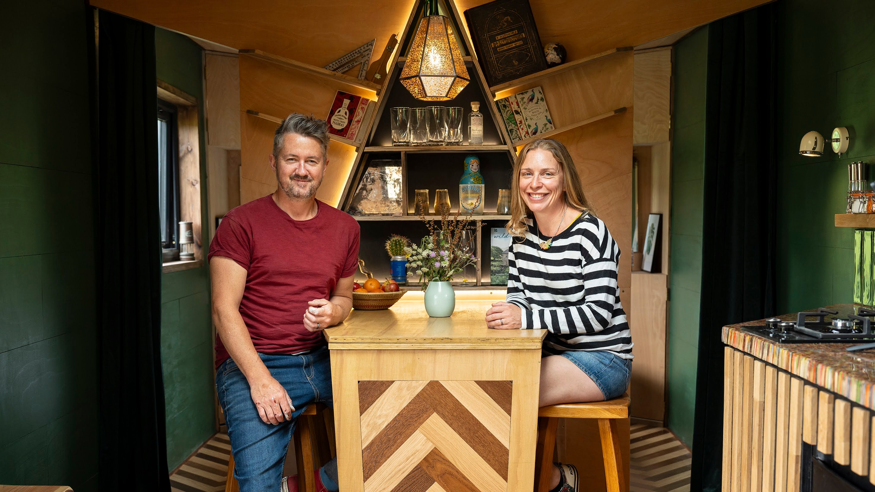 Ruth and Guy Chapman built a cabin from repurposed pallet wood for £40,000