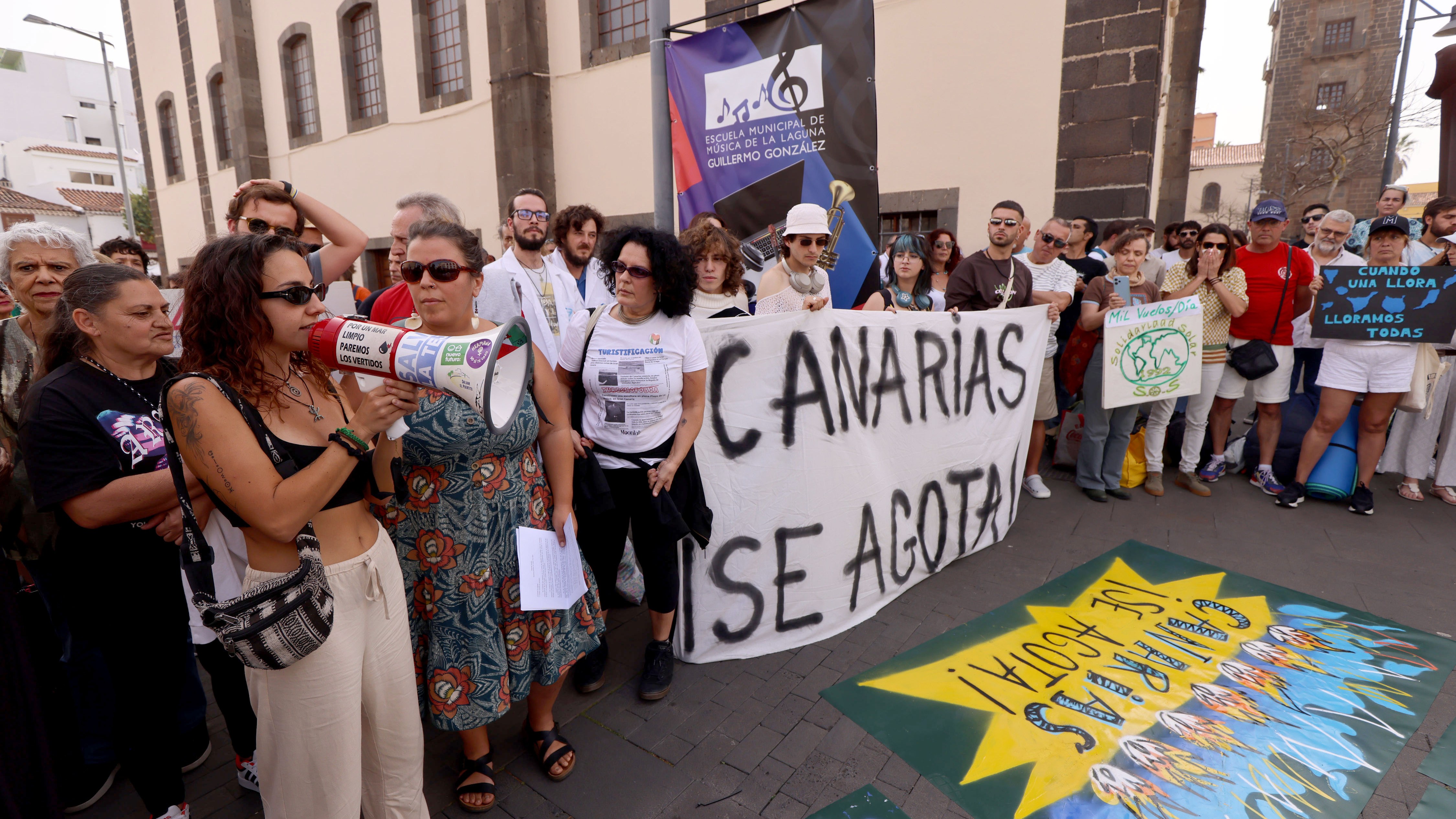 Campaigners are taking to the streets in the Canary Islands in anti-mass tourism protests with the slogans “The Canaries have a limit”