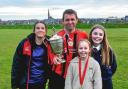 Gareth Jones with his three girls after the game