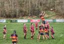 MATCH: Kirkby's pyramid climbs high to collect the lineout ball (Robin Ree)