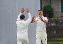 Matt Jackson celebrates after taking a wicket (Match report and photographs by Richard Edmondson)