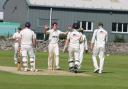 Matthew Park celebrating a wicket (Match report and photographs by Richard Edmondson)