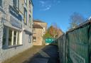 The work outside Waterside Cafe before Christmas