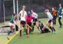 They shall not pass... desperate defence for Kendal Ladies in the 2-2 draw with Ben Rhydding. Picture: RICHARD EDMONDSON