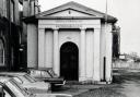 The facade of the old Kendal Gasworks at Parkside Road in 1970