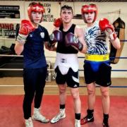 BOXING: John Dugdale, Taylor Finch and Paddy Hewitt training together (l-r)