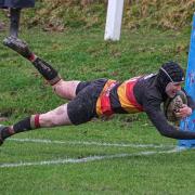 RUGBY: Another trade mark touch down for Harry Huddleston (picture by Tim Hancock)