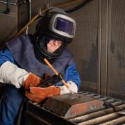 Caulking Apprentice Faye Cubiss at BAE Systems Submarines