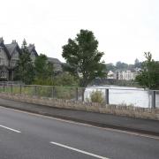 The start of the glass defence wall in Kendal