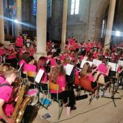 Ulverston Victoria High School's band playing in France