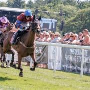 Justatenner leads in the second race of the day at Cartmel, photos by Milton Howarth