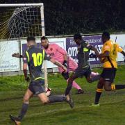 Action from the Prescot Cables match (Picture by Richard Edmondson)