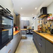 The modern, contemporary kitchen has recently been refurbished